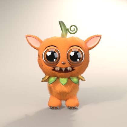 Pumpkin Imp, a small orange pumpkin-headed critter with a curly stem and leafy collar